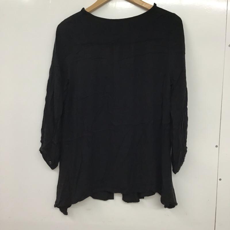 ローリーズファーム LOWRYS FARM シャツ、ブラウス 長袖 LF060033MN Vネック M 無地 黒 / ブラック / レディース USED 古着 中古 10072613
