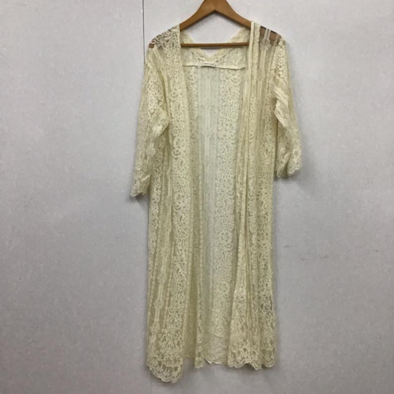 ローリーズファーム LOWRYS FARM カーディガン 長袖 LF617012MC ロング ガウン 総レース M レース柄 アイボリー / アイボリー / レディース USED 古着 中古 10072634