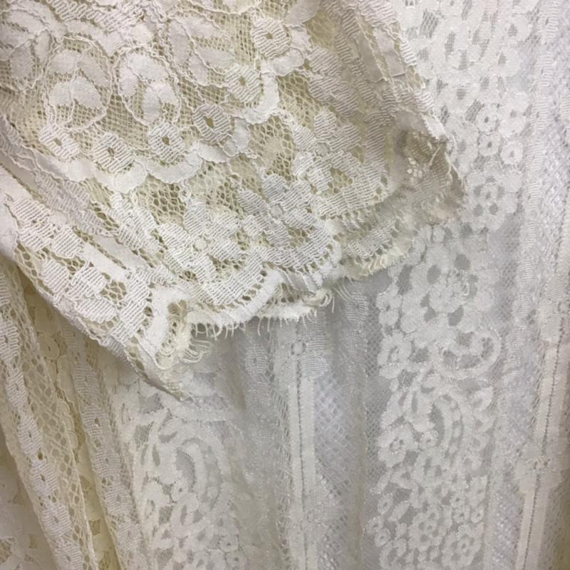 ローリーズファーム LOWRYS FARM カーディガン 長袖 LF617012MC ロング ガウン 総レース M レース柄 アイボリー / アイボリー / レディース USED 古着 中古 10072634