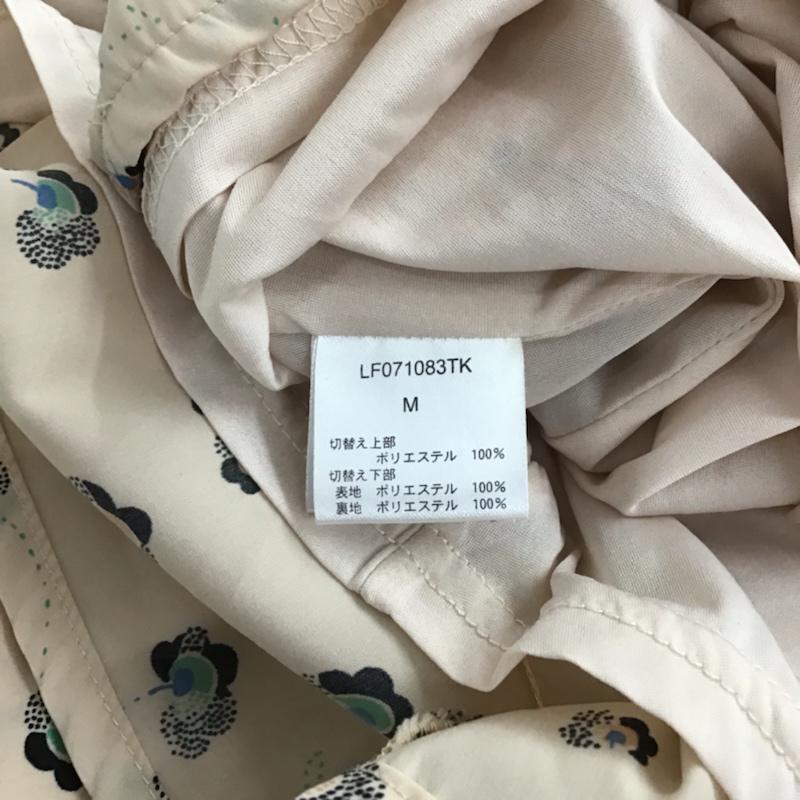 ローリーズファーム LOWRYS FARM ワンピース ひざ丈スカート LF071083TK ドッキング ワンピース M 花柄 ベージュ / ベージュ / レディース USED 古着 中古 10072639