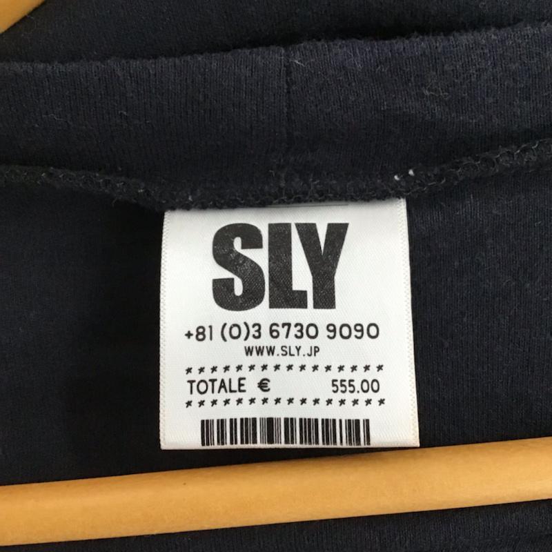 スライ SLY カーディガン 長袖 0303S590-0540 Vネック ロング丈 1 プリント 黒 / ブラック / レディース USED 古着 中古 10072642