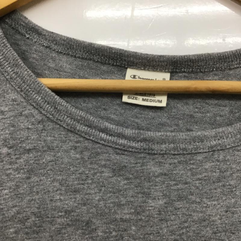 チャンピオン Champion Tシャツ 半袖 CWSH367R 胸ポケット M ワンポイント 灰 / グレー / レディース USED 古着 中古 10072644