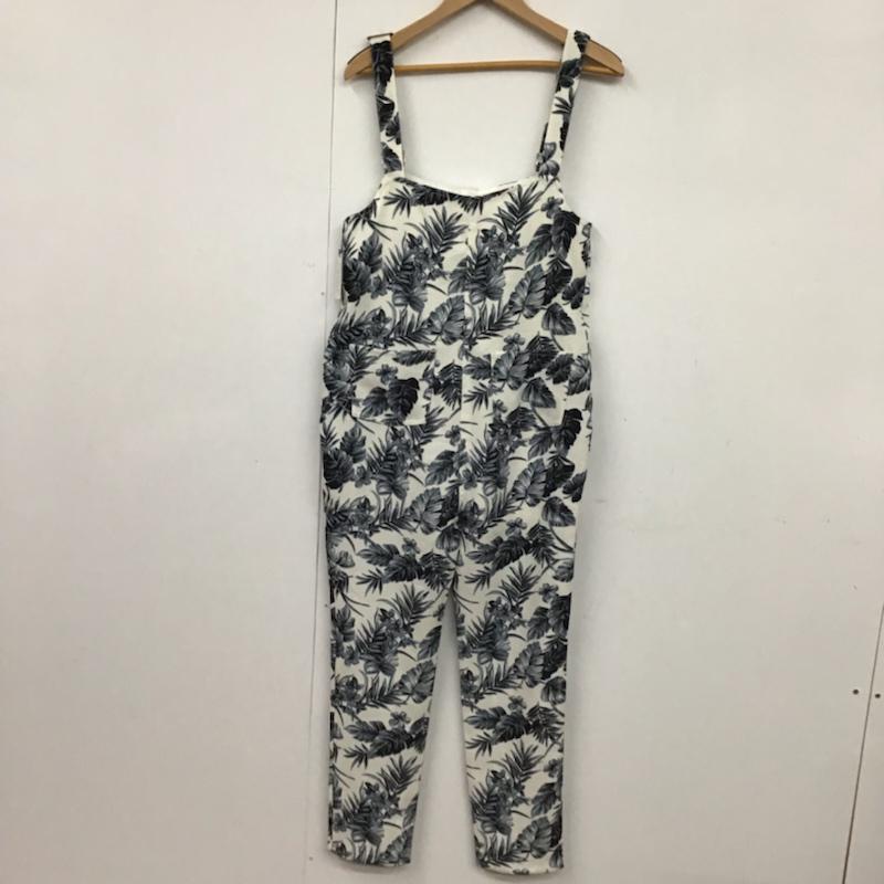 ムルーア MURUA サロペット・オーバーオール サロペット、オーバーオール 011410302401 タグ付き リーフ柄 S 総柄 白 / ホワイト / X 灰 / グレー / X 黒 / ブラック / レディース USED 古着 中古 10072763