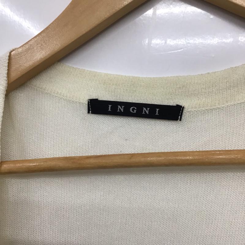 イング INGNI カーディガン 七分袖 161-612826-03 M 無地 オフホワイト / オフホワイト / レディース USED 古着 中古 10072767