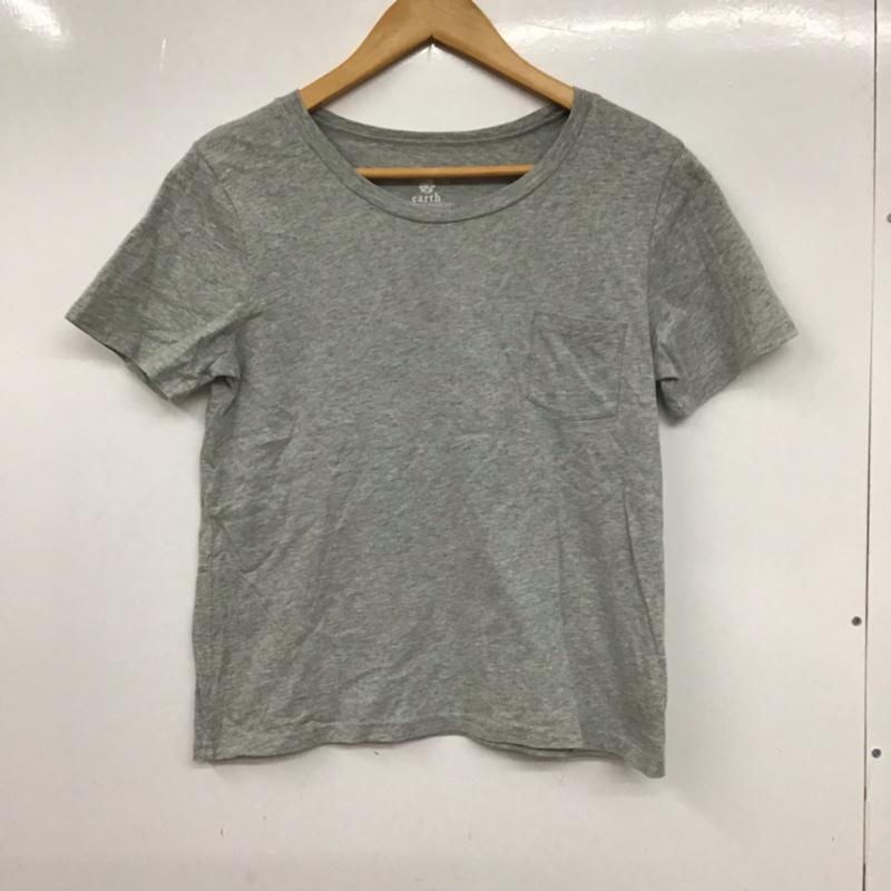 アースミュージックアンドエコロジー earth music&ecology Tシャツ 半袖 18186C50010 胸ポケット M 無地 灰 / グレー / レディース USED 古着 中古 10072775