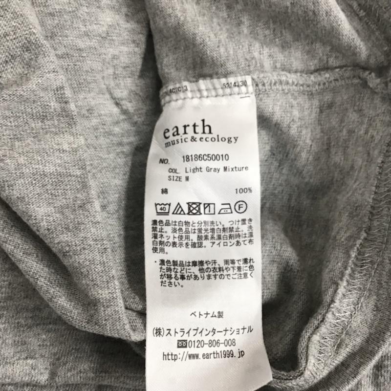 アースミュージックアンドエコロジー earth music&ecology Tシャツ 半袖 18186C50010 胸ポケット M 無地 灰 / グレー / レディース USED 古着 中古 10072775
