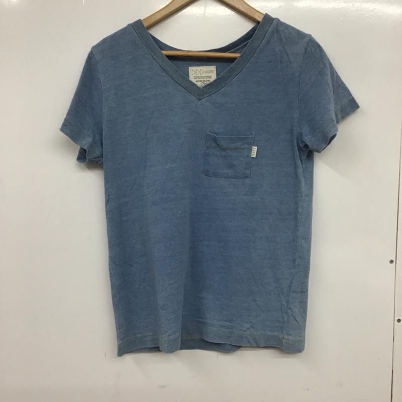 アヴァンリリィ Avan Lily Tシャツ 半袖 1808S480-5330 Vネック 胸ポケット FREE 無地 水色 / ライトブルー / レディース USED 古着 中古 10072791