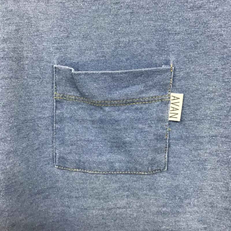 アヴァンリリィ Avan Lily Tシャツ 半袖 1808S480-5330 Vネック 胸ポケット FREE 無地 水色 / ライトブルー / レディース USED 古着 中古 10072791