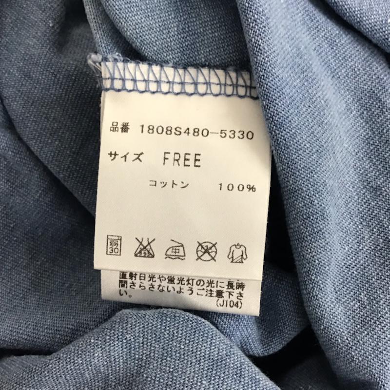 アヴァンリリィ Avan Lily Tシャツ 半袖 1808S480-5330 Vネック 胸ポケット FREE 無地 水色 / ライトブルー / レディース USED 古着 中古 10072791
