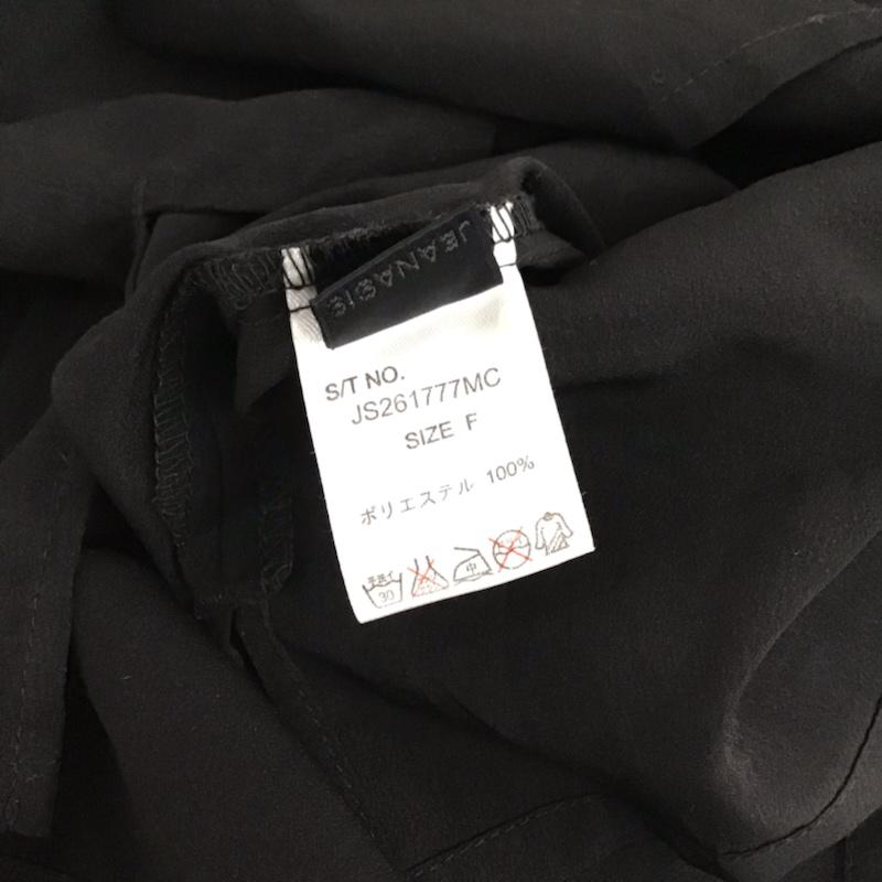 ジーナシス JEANASIS カットソー 半袖 JS261777MC シースルー バックファスナー FREE 無地 黒 / ブラック /  レディース USED 古着 中古 10072794