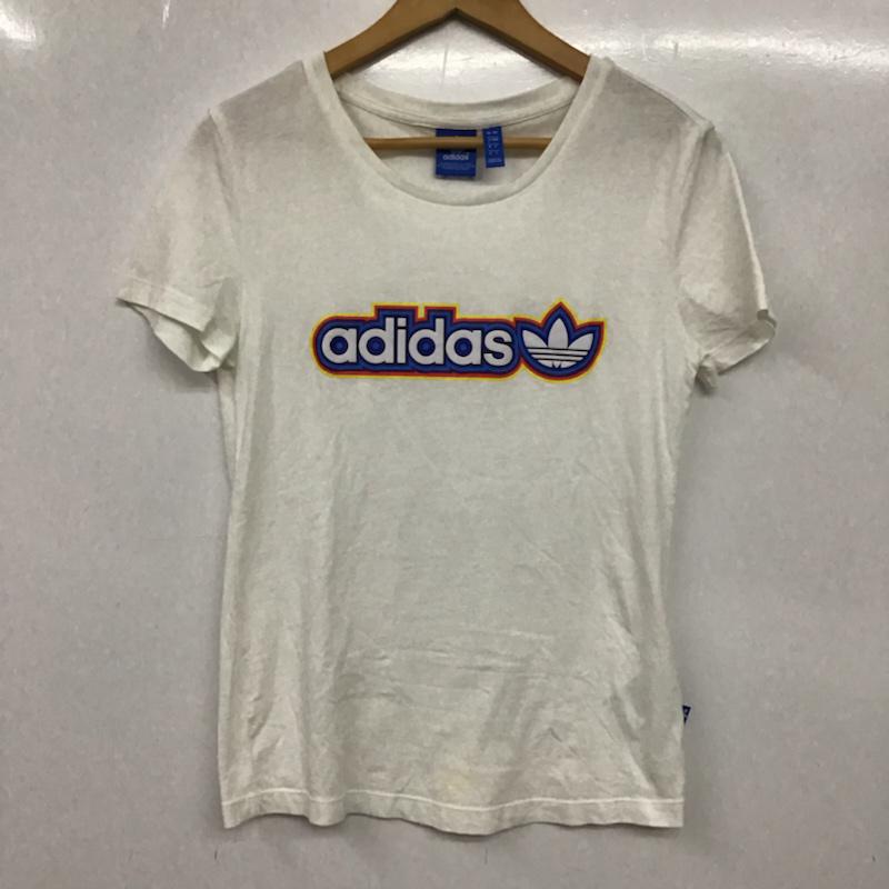 アディダス adidas Tシャツ 半袖 L プリント 白 / ホワイト / レディース USED 古着 中古 10072825
