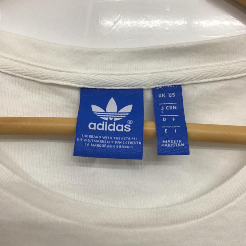 アディダス adidas Tシャツ 半袖 L プリント 白 / ホワイト / レディース USED 古着 中古 10072825