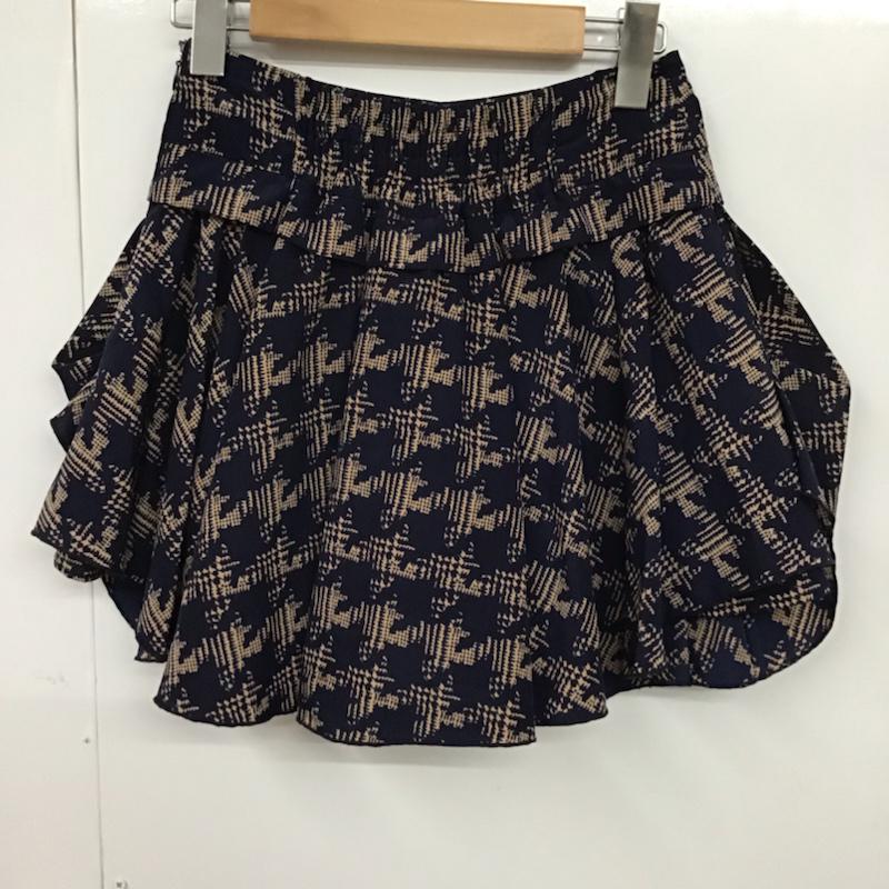 ラボラトリーワーク laboratory work パンツ ショートパンツ サイドファスナー M 総柄 紺 / ネイビー / X ベージュ / ベージュ / レディース USED 古着 中古 10072846
