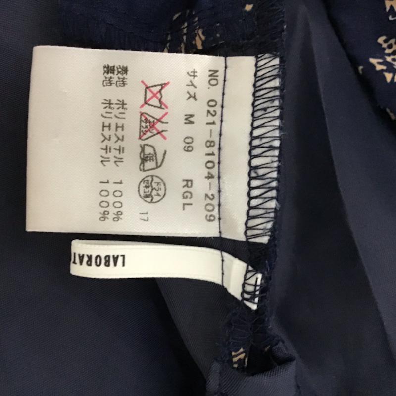 ラボラトリーワーク laboratory work パンツ ショートパンツ サイドファスナー M 総柄 紺 / ネイビー / X ベージュ / ベージュ / レディース USED 古着 中古 10072846