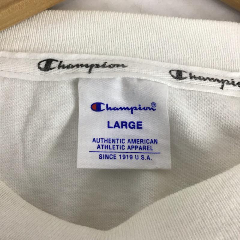 チャンピオン Champion Tシャツ 半袖 L プリント 白 / ホワイト / メンズ USED 古着 中古 10072856