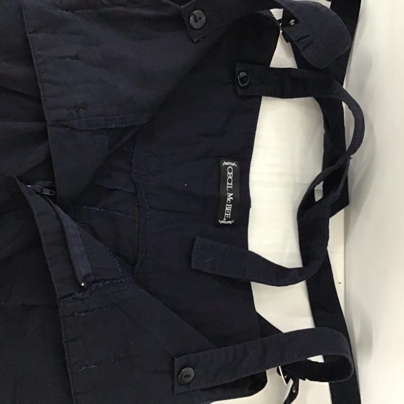 セシルマクビー CECIL McBEE パンツ ショートパンツ 10LU28 サスペンダー付き M 無地 紺 / ネイビー / レディース USED 古着 中古 10072863