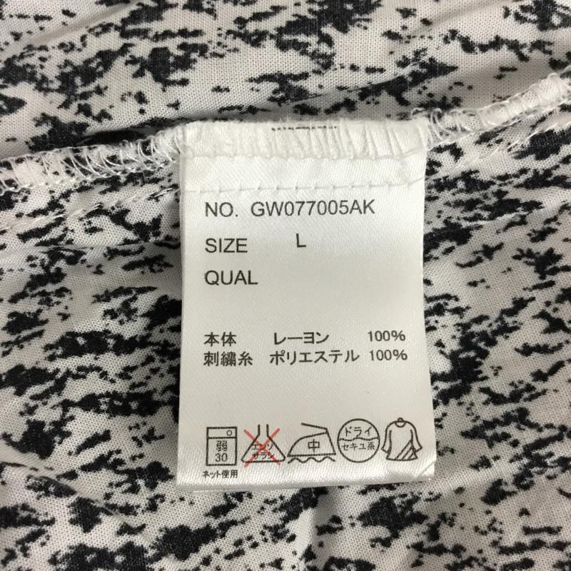グローバルワーク GLOBAL WORK ワンピース ひざ丈スカート GW077005AK 刺繍 L 総柄 白 / ホワイト / X 黒 / ブラック / X えんじ / ワインレッド / レディース USED 古着 中古 10072913