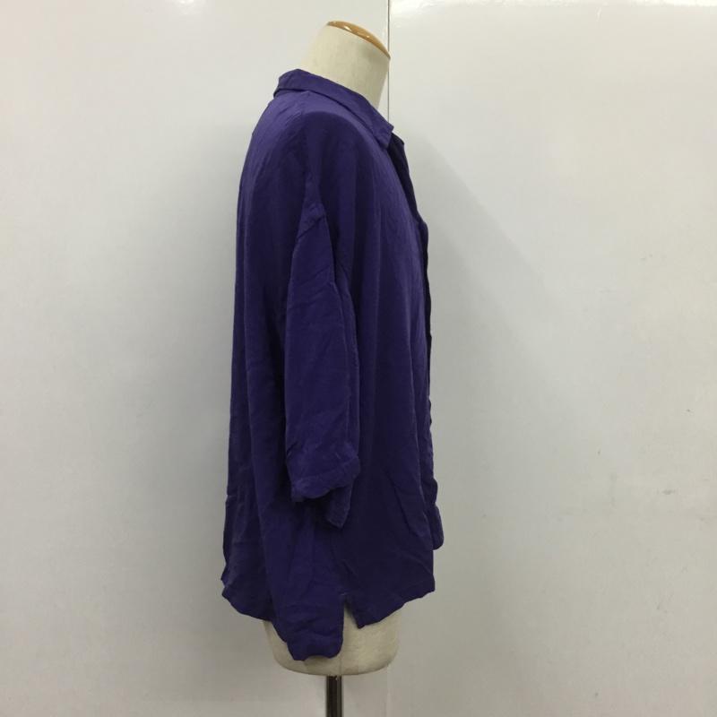 ブフト bukht シャツ、ブラウス 半袖 BV-52203 オープンカラー L 無地 青 / ブルー / メンズ USED 古着 中古 10073022