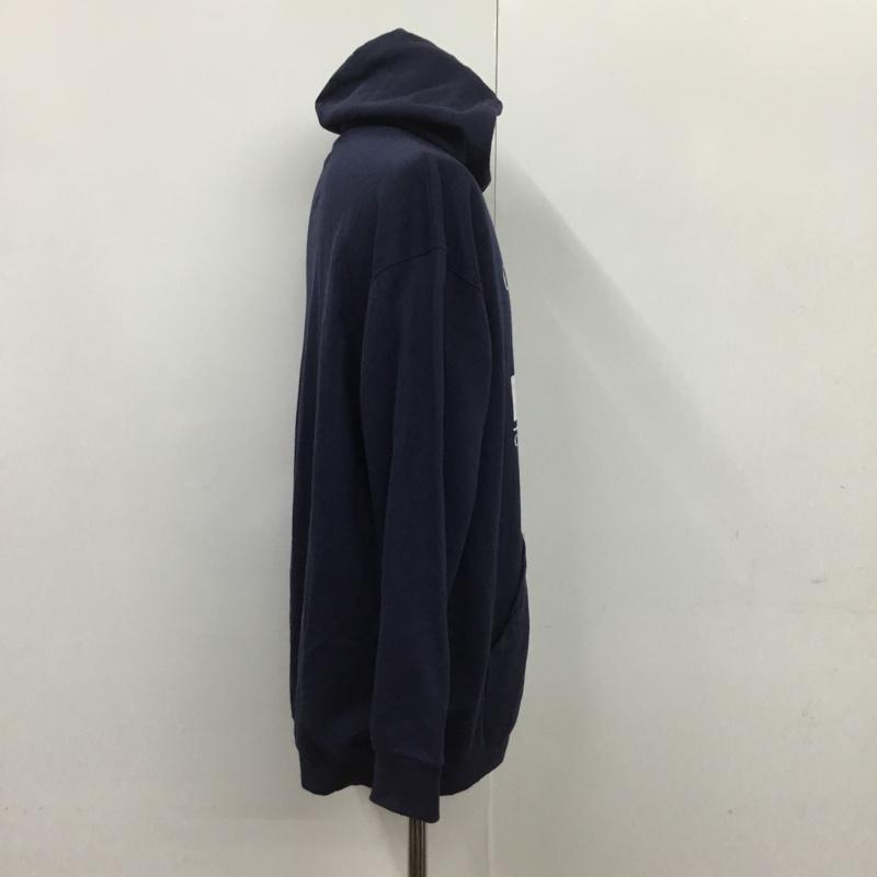 古着 USED パーカー 長袖 FRUITS OF LOOM スウェット プルオーバー XL プリント 紺 / ネイビー / メンズ USED 古着 中古 10073023