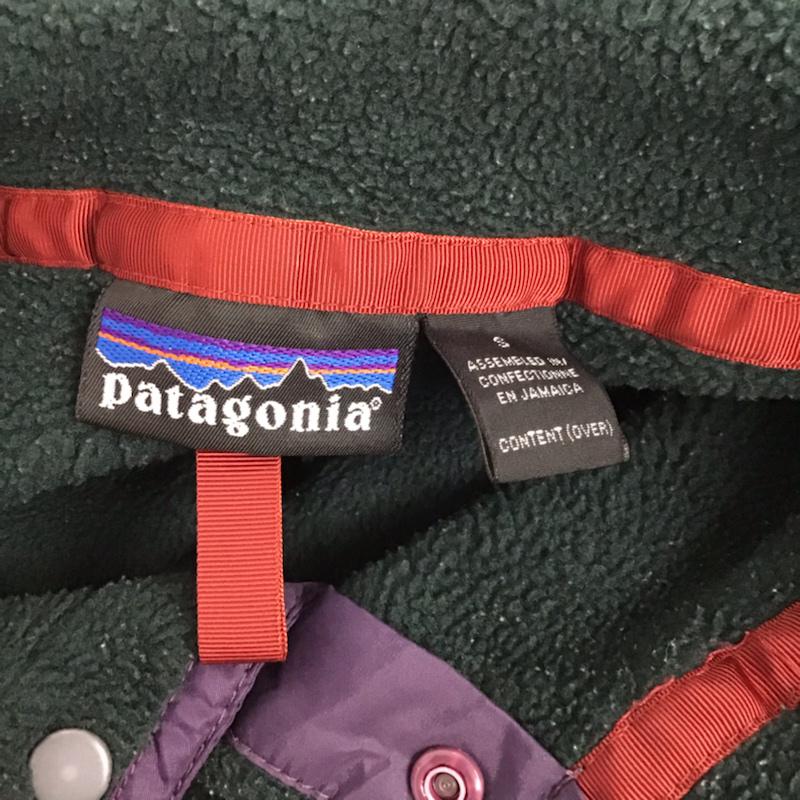 パタゴニア patagonia トレーナー 長袖 プルオーバー フリースジャケット S ロゴ、文字 緑 / グリーン / X 紫 / パープル / レディース USED 古着 中古 10073085