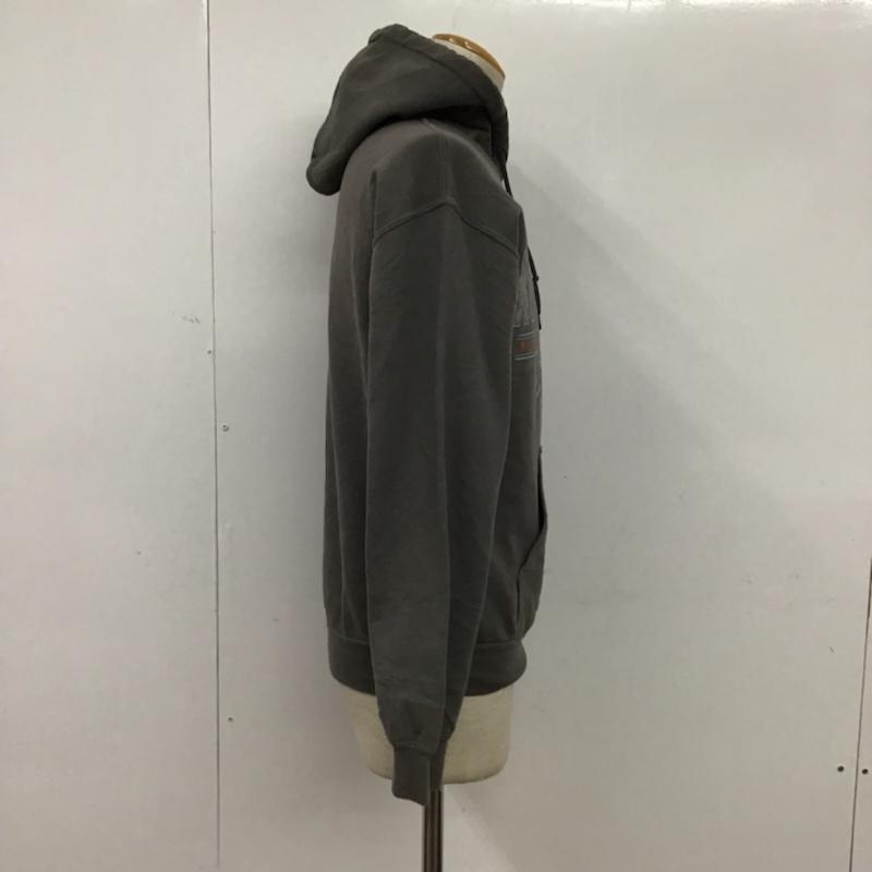ギルダン GILDAN パーカー 長袖 プルオーバー スウェット 裏起毛 S プリント ダークグレー / ダークグレー / メンズ USED 古着 中古 10073087
