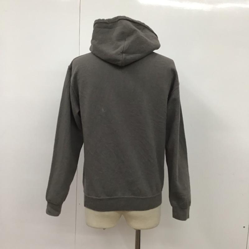ギルダン GILDAN パーカー 長袖 プルオーバー スウェット 裏起毛 S プリント ダークグレー / ダークグレー / メンズ USED 古着 中古 10073087