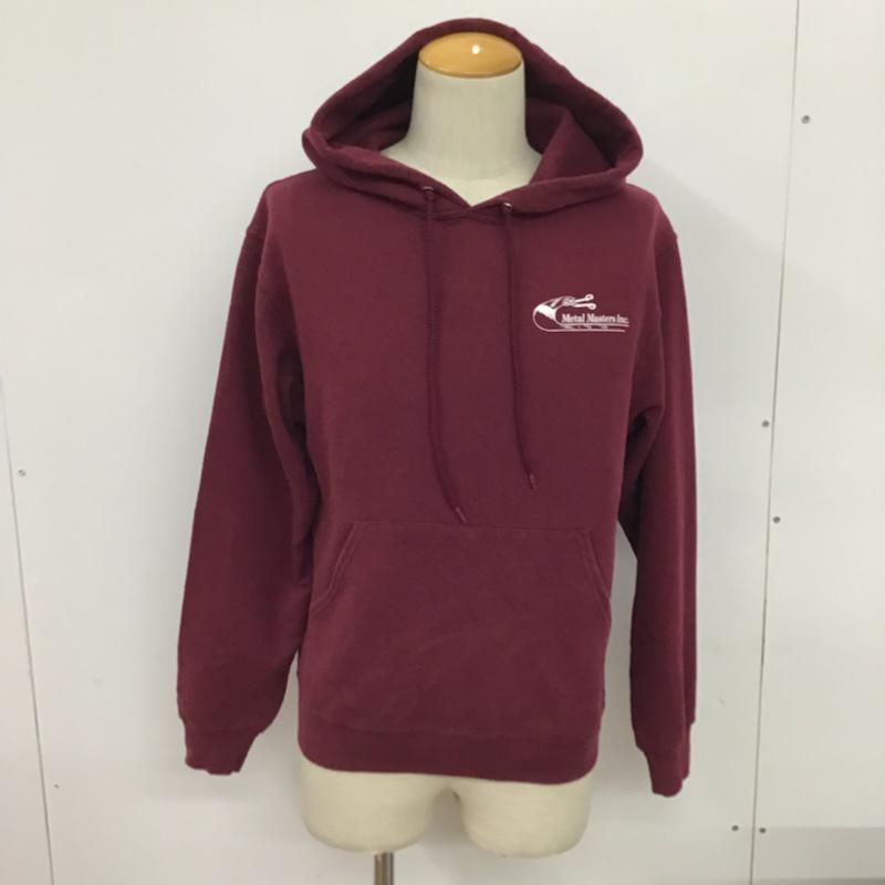 ジャージーズ JERZEES パーカー 長袖 プルオーバー フーディー スウェット 裏起毛 S プリント えんじ / ワインレッド / メンズ USED 古着 中古 10073093