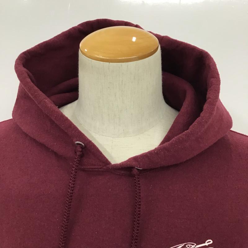 ジャージーズ JERZEES パーカー 長袖 プルオーバー フーディー スウェット 裏起毛 S プリント えんじ / ワインレッド / メンズ USED 古着 中古 10073093