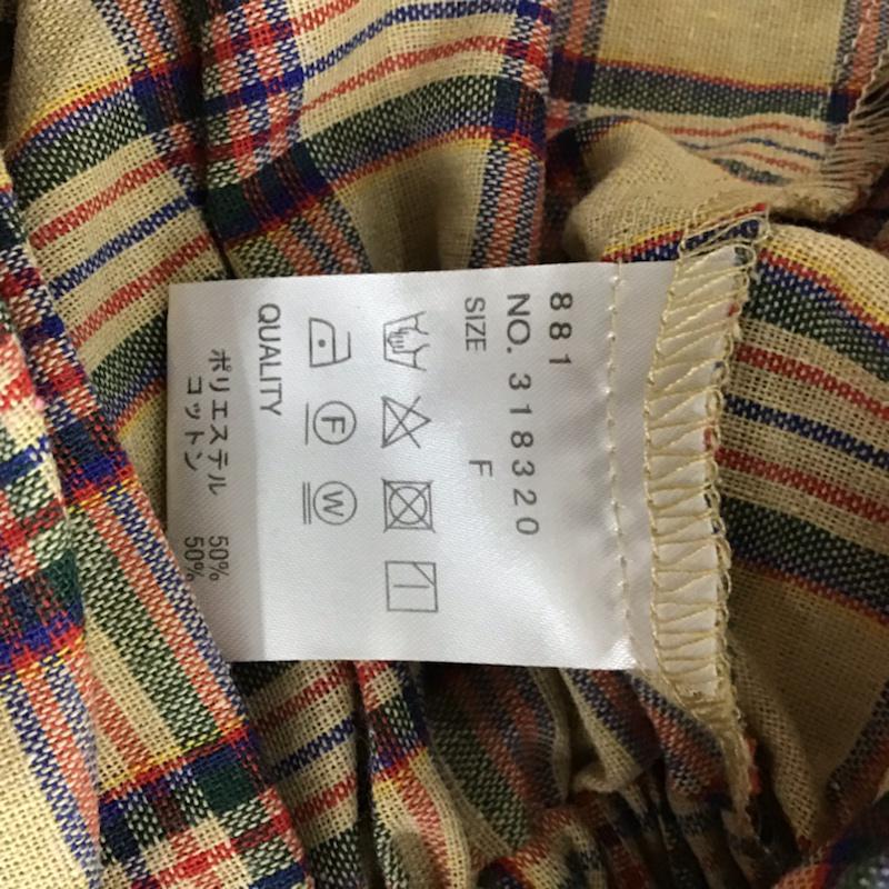 ナイスクラップ NICE CLAUP カットソー 半袖 FREE チェック マルチカラー / マルチカラー /  レディース USED 古着 中古 10073105