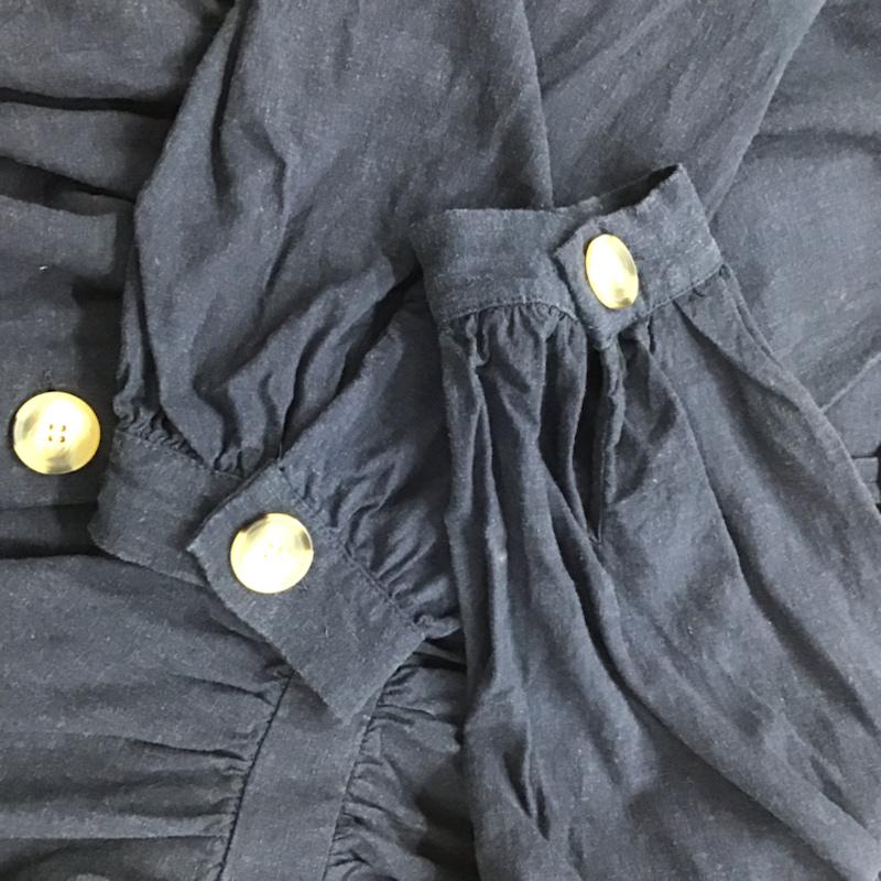 ザラティーアールエフ ZARA TRF シャツ、ブラウス 長袖 L 無地 紺 / ネイビー / レディース USED 古着 中古 10073113