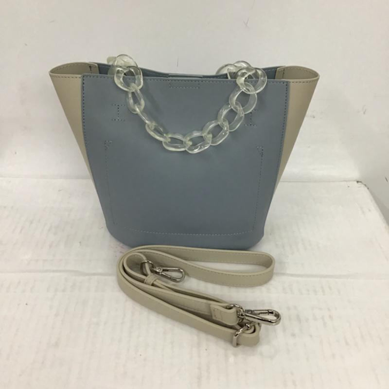 ビームス ハート BEAMS HEART ハンドバッグ ハンドバッグ 43-61-0706-171 カラーパネル フェイクレザー ショルダー 2WAY 無地 銀 / シルバー / X ベージュ / ベージュ / X 水色 / ライトブルー / レディース USED 古着 中古 10073324