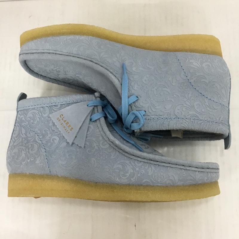 クラークス Clarks ブーツ ショートブーツ Wallabee Boot 26163422 END オックスフォード フラワーズ UK7.5 箱有 水色 / ライトブルー / メンズ USED 古着 中古 10073450