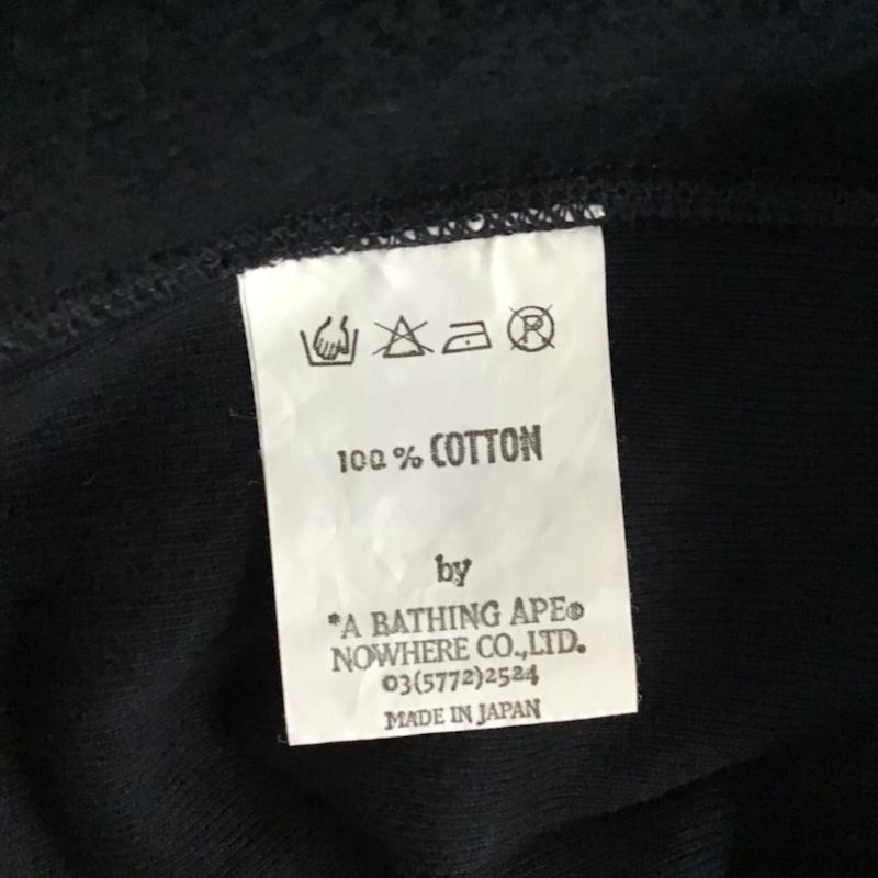 アベイシングエイプ A BATHING APE パーカー 長袖 裏起毛 プルオーバー M ロゴ、文字 黒 / ブラック / メンズ USED 古着 中古 10073586