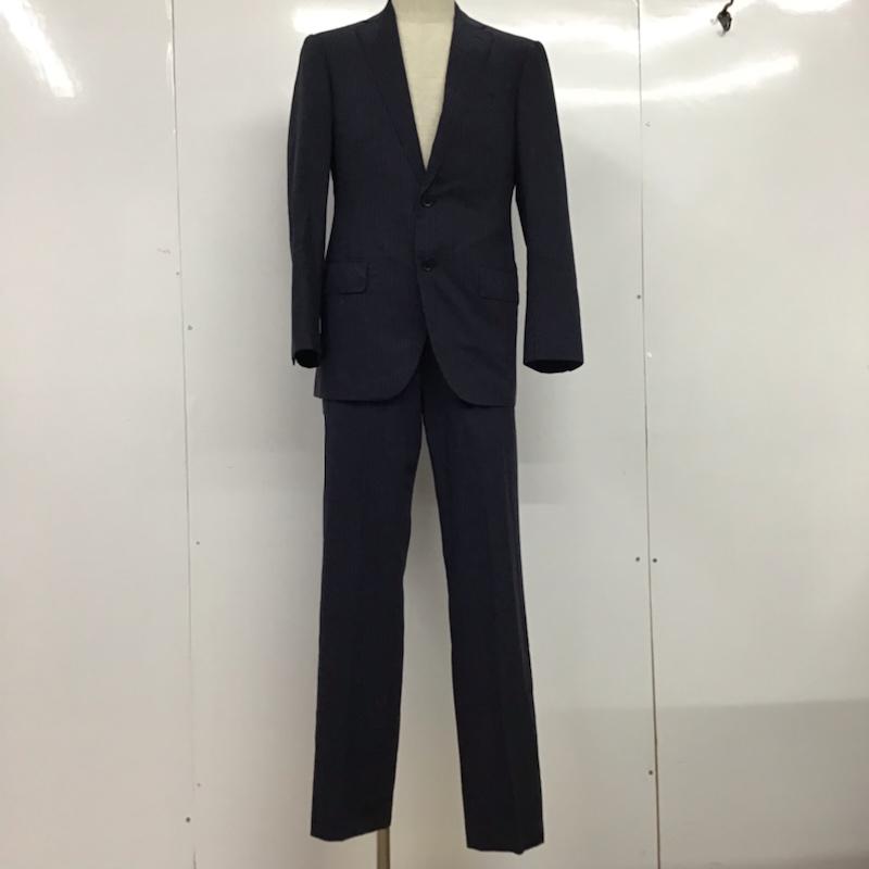 グリーンレーベルリラクシング green label relaxing スーツ スーツ 3121-161-1382 セットアップ ジャケット パンツ 44 ストライプ 紺 / ネイビー / メンズ USED 古着 中古 10073654