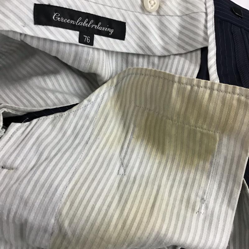 グリーンレーベルリラクシング green label relaxing スーツ スーツ 3121-161-1382 セットアップ ジャケット パンツ 44 ストライプ 紺 / ネイビー / メンズ USED 古着 中古 10073654