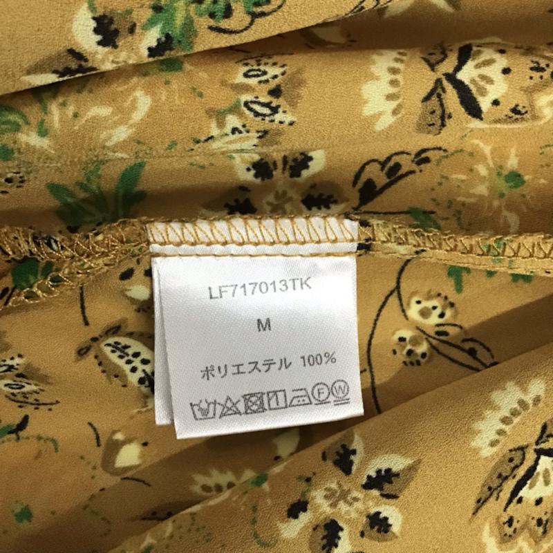 ローリーズファーム LOWRYS FARM ワンピース ロングスカート LF717013TK サイドスリット Vネック M 総柄 マスタード / マスタード / レディース USED 古着 中古 10073756
