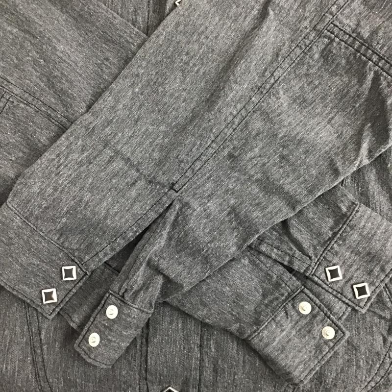 キャルオーライン CAL O LINE シャツ、ブラウス 長袖 L 無地 チャコールグレー / チャコールグレー / メンズ USED 古着 中古 10074051