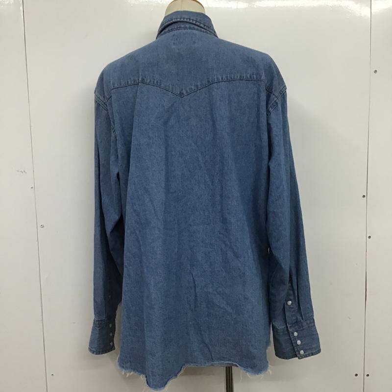 オールドパーク OLD PARK シャツ、ブラウス 長袖 デニムシャツ Wrangler XL 無地 インディゴ / インディゴ / メンズ USED 古着 中古 10074093