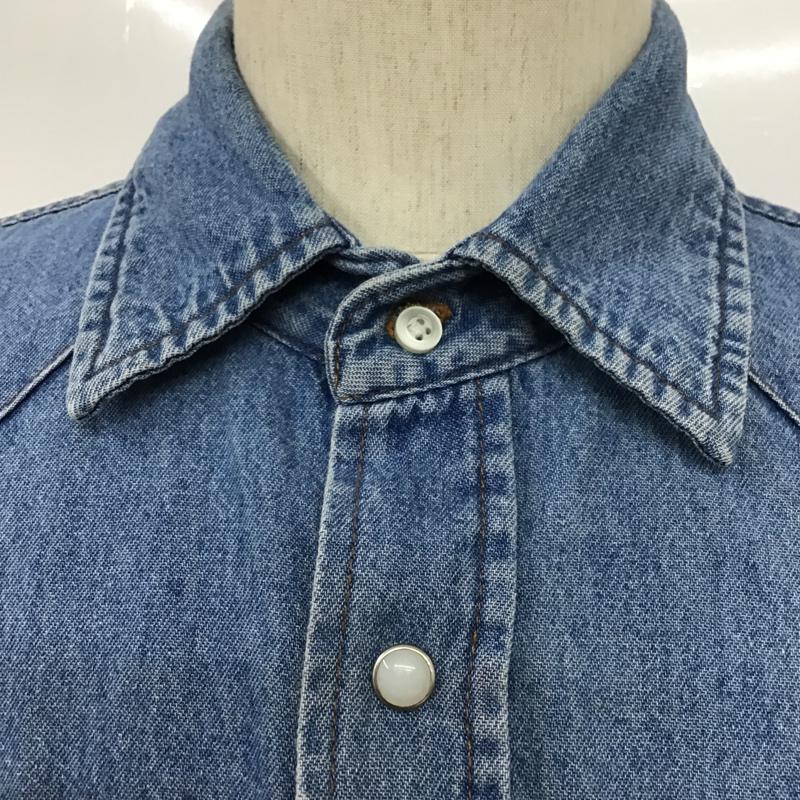 オールドパーク OLD PARK シャツ、ブラウス 長袖 デニムシャツ Wrangler XL 無地 インディゴ / インディゴ / メンズ USED 古着 中古 10074093