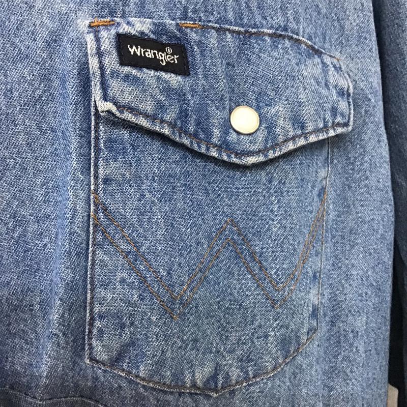 オールドパーク OLD PARK シャツ、ブラウス 長袖 デニムシャツ Wrangler XL 無地 インディゴ / インディゴ / メンズ USED 古着 中古 10074093