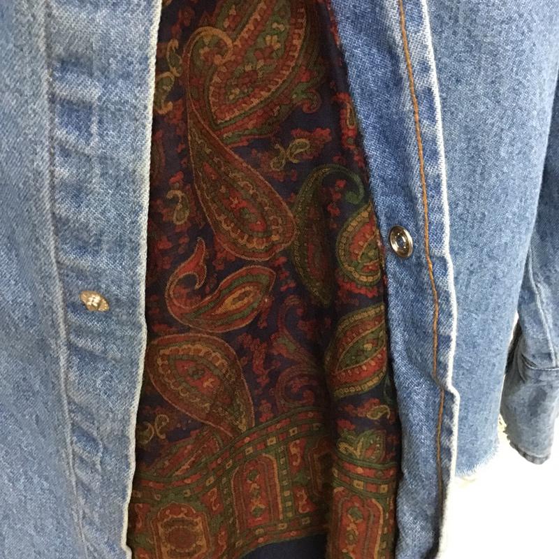 オールドパーク OLD PARK シャツ、ブラウス 長袖 デニムシャツ Wrangler XL 無地 インディゴ / インディゴ / メンズ USED 古着 中古 10074093