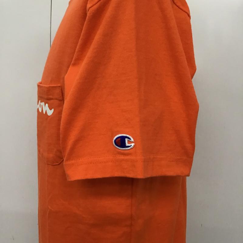 チャンピオン Campion Tシャツ 半袖 M ロゴ、文字 橙 / オレンジ / メンズ USED 古着 中古 10074198
