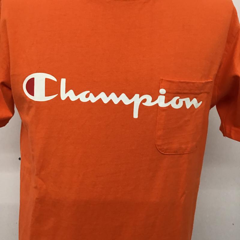 チャンピオン Campion Tシャツ 半袖 M ロゴ、文字 橙 / オレンジ / メンズ USED 古着 中古 10074198