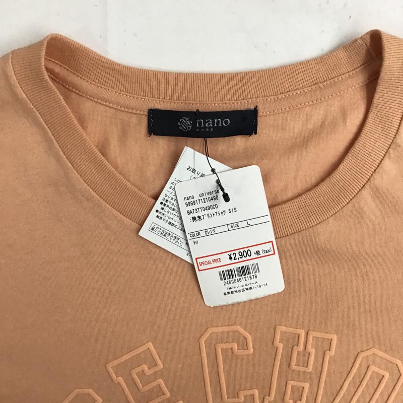 ナノユニバース nano・universe Tシャツ 半袖 タグ付 発泡プリントTシャツ L 無地 橙 / オレンジ / メンズ USED 古着 中古 10074269