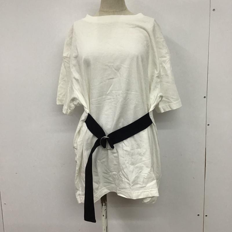 アズールバイマウジー AZUL BY MOUSSY Tシャツ 半袖 250ESM80-221D WAIST BELT BIG TEE ウエストベルトビッグTシャツ S 無地 白 / ホワイト / レディース USED 古着 中古 10074347