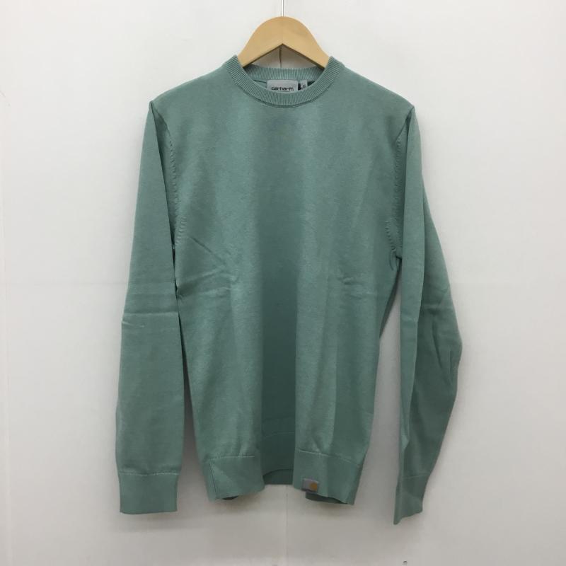 カーハート ダブリューアイピー Carhartt WIP ニット、セーター 長袖 XS ワンポイント 薄緑 / ライトグリーン / メンズ USED 古着 中古 10074355