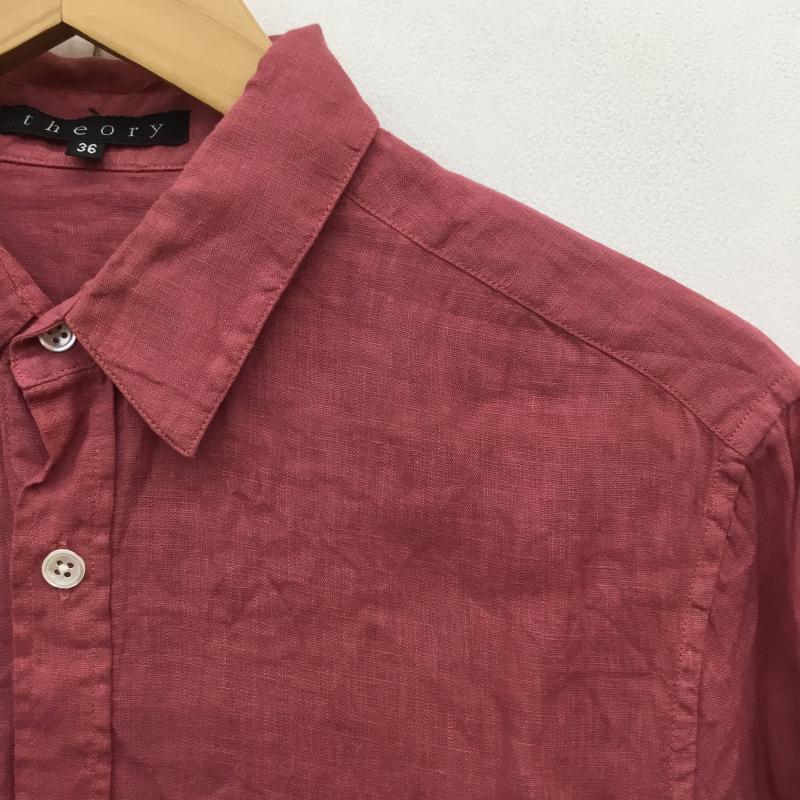 セオリー theory シャツ、ブラウス 長袖 36 無地 桃 / ピンク / メンズ USED 古着 中古 10074372