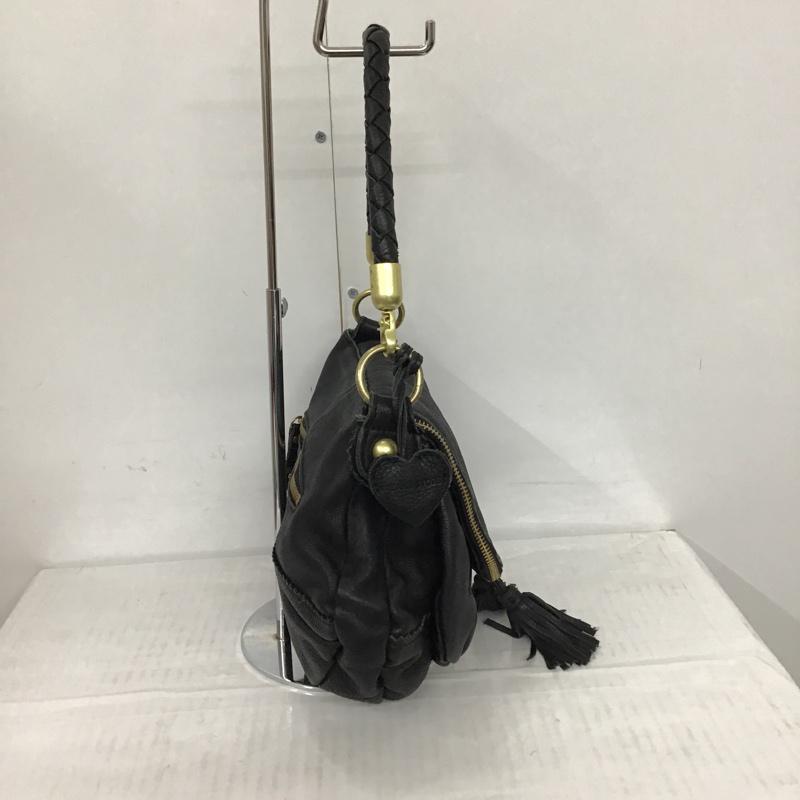 フリークスストア FREAK'S STORE ハンドバッグ ハンドバッグ ショルダー 2WAY フリンジ 無地 黒 / ブラック / X 金 / ゴールド / レディース USED 古着 中古 10074471
