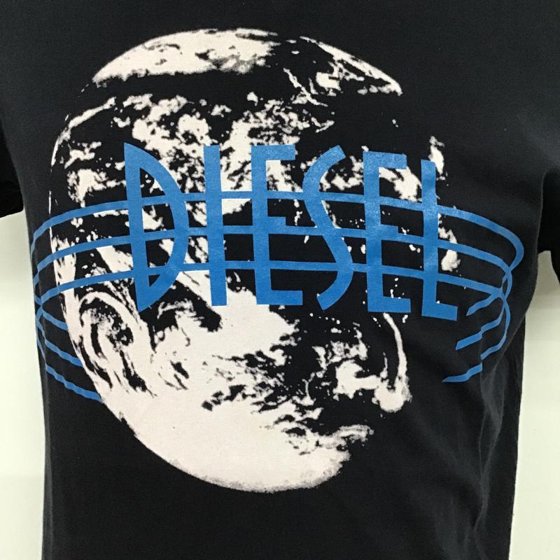 ディーゼル DIESEL Tシャツ 半袖 M プリント 紺 / ネイビー / メンズ USED 古着 中古 10074548