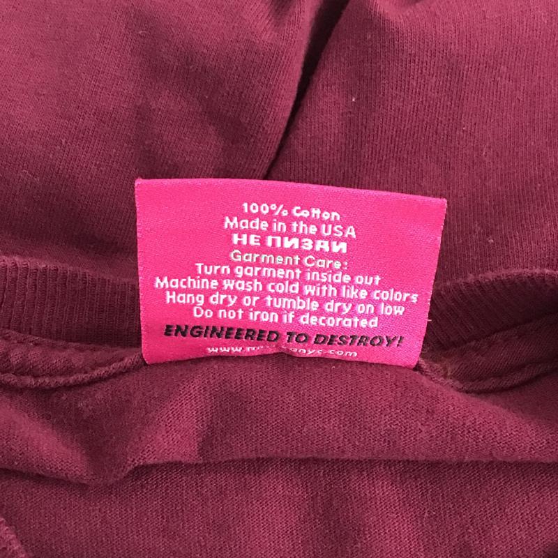 ミシカ MISHKA Tシャツ 半袖 S プリント えんじ / ワインレッド / メンズ USED 古着 中古 10074556